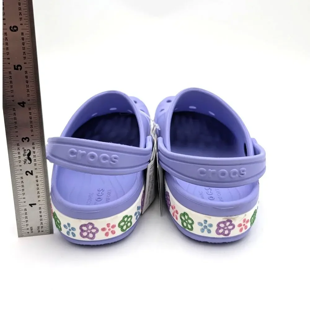 Crocs Bayaband Flower Band Clog Shoes Kids' Digital Violet Size US2 EU33